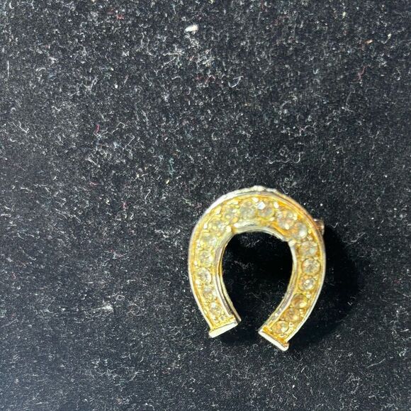 Vintage Horseshoe Rhinestone Brooch Excellent Preloved Condition - Picture 1 of 4